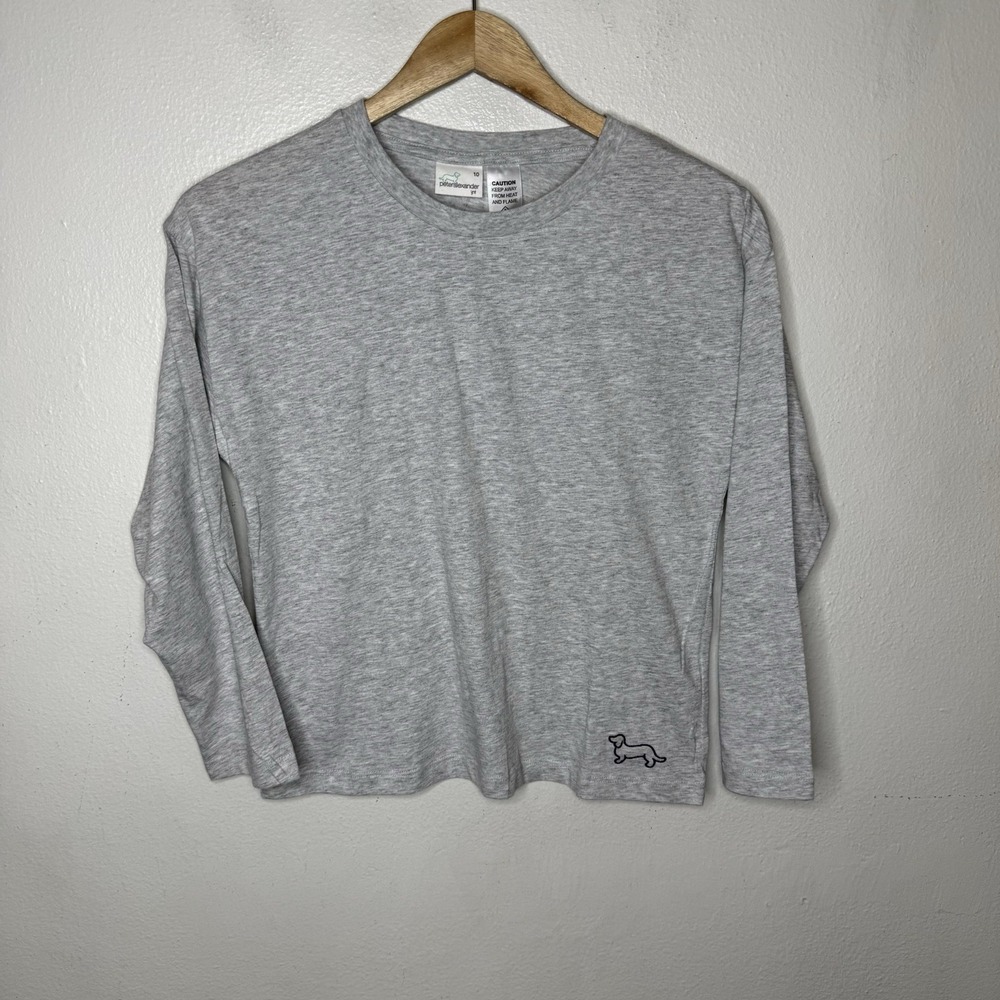 New Peter Alexander Gray Long Sleeve T-Shirt Dog Tee Shirt Kids Size 10